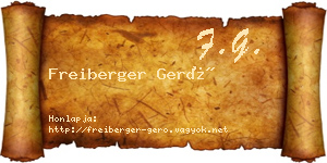 Freiberger Gerő névjegykártya